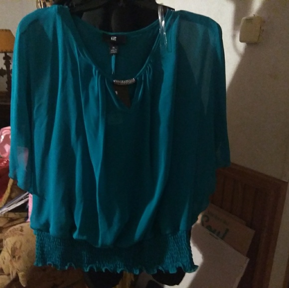 IZ Buyer (Kohls) Turquoise blouse - Picture 1 of 6